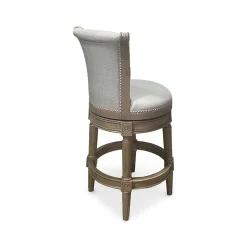 Henry Upholstered Swivel Stool - Gray