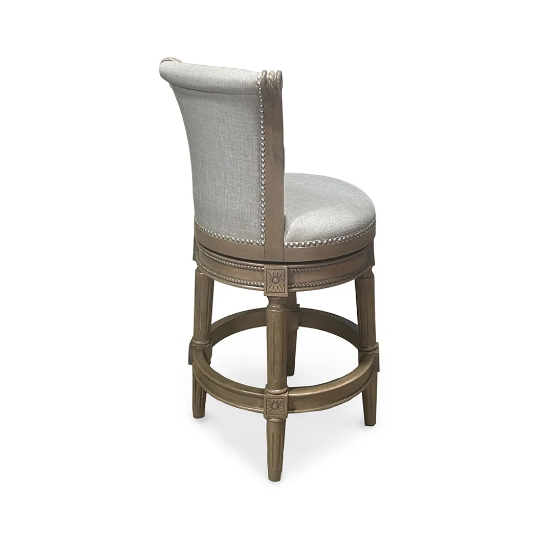 Henry Upholstered Swivel Stool - Gray