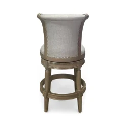 Henry Upholstered Swivel Stool - Gray