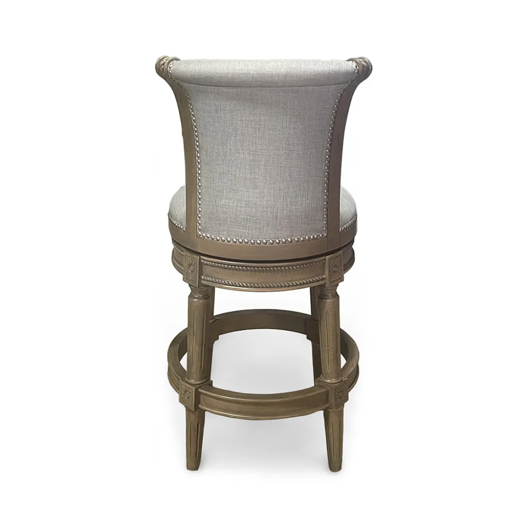 Henry Upholstered Swivel Stool - Gray