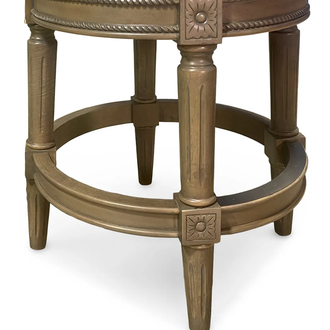Henry Upholstered Swivel Stool - Gray