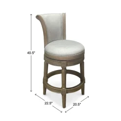 Henry Upholstered Swivel Stool - Gray