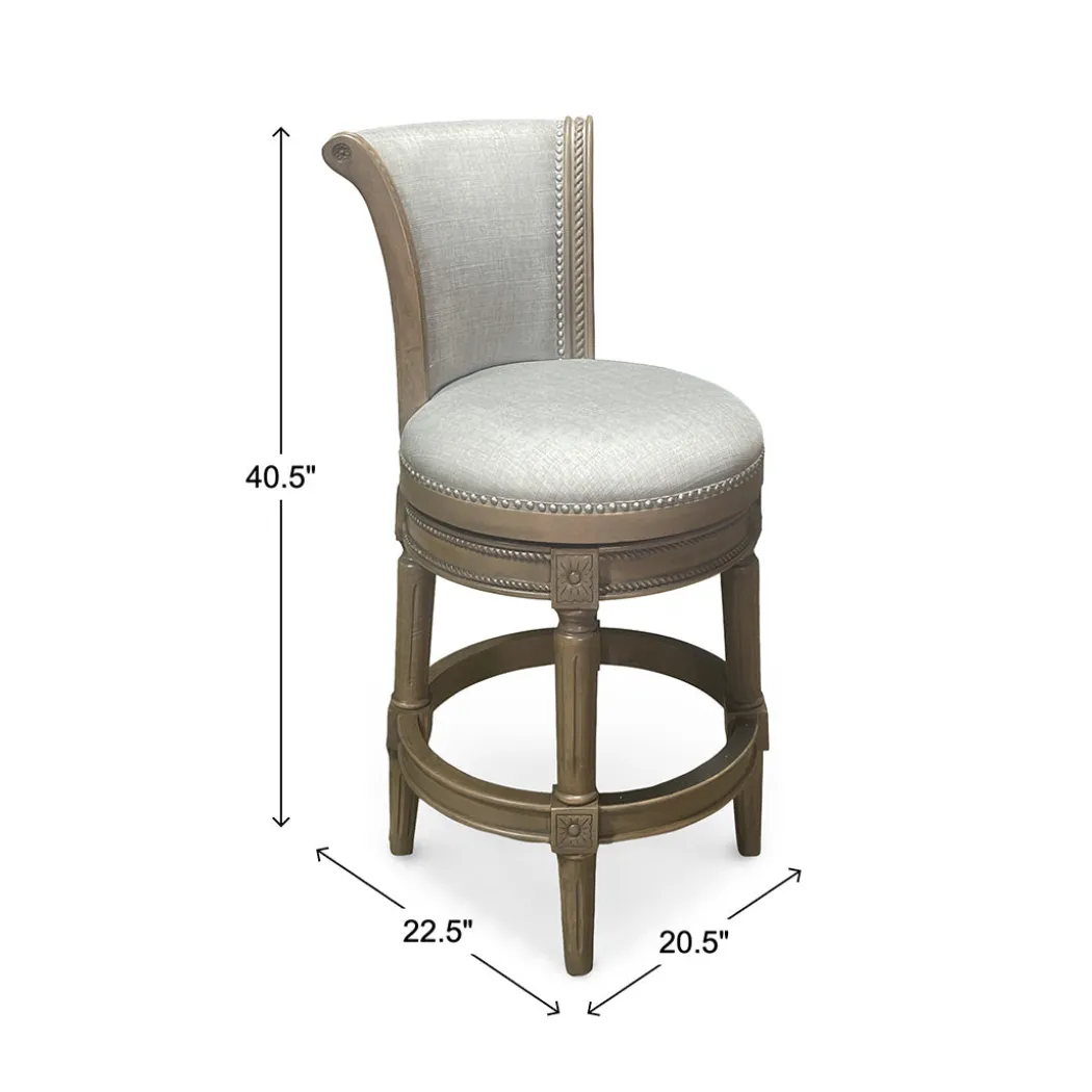 Henry Upholstered Swivel Stool - Gray