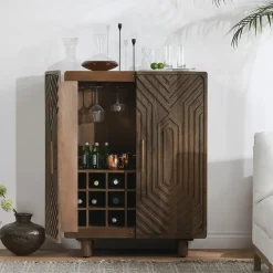 Holmes Mango Wood Artisan Bar Cabinet
