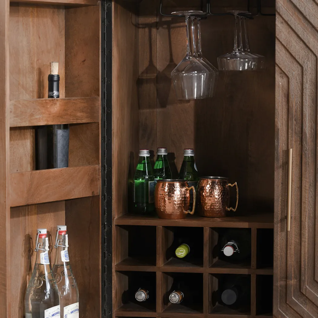 Holmes Mango Wood Artisan Bar Cabinet