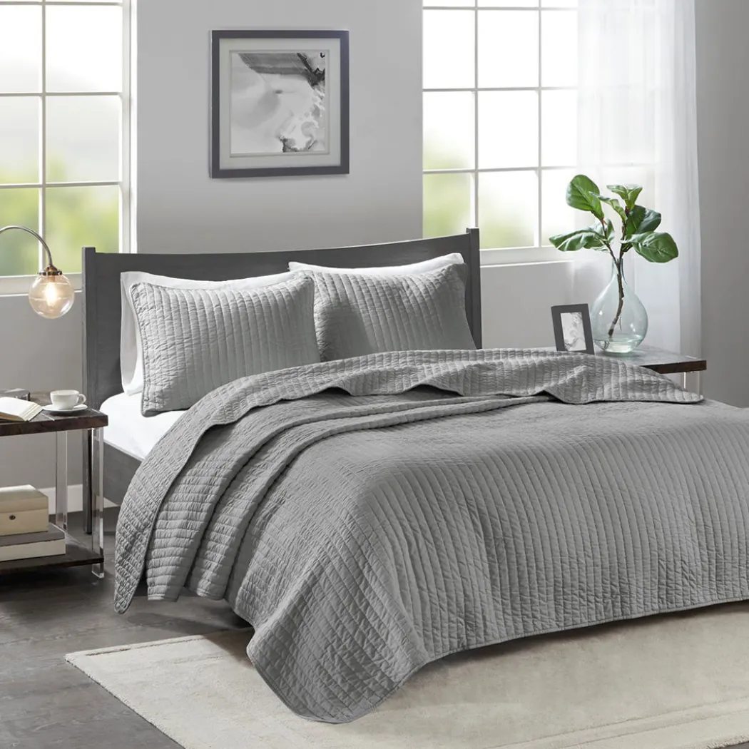 Keaton Gray Coverlet Set