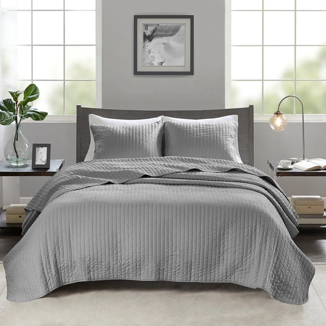 Keaton Gray Coverlet Set