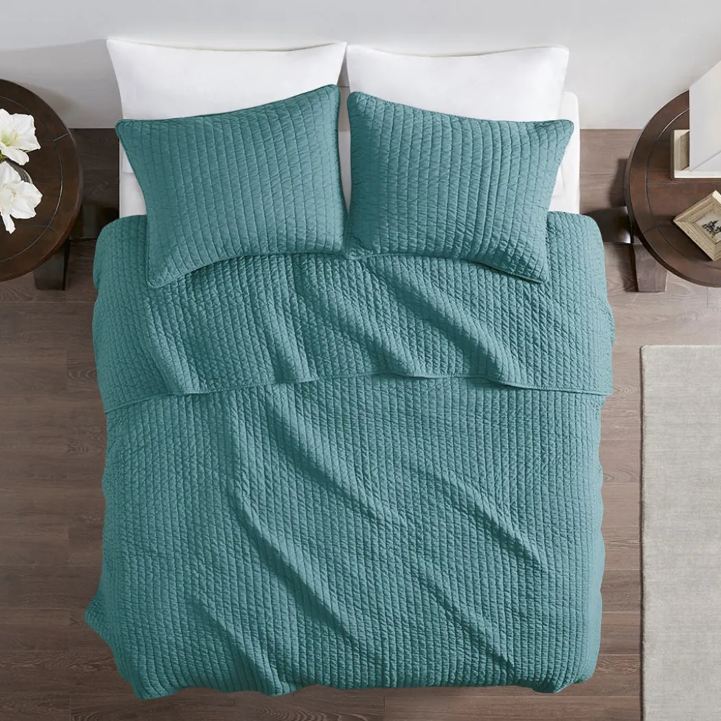 Keaton Teal Coverlet Set