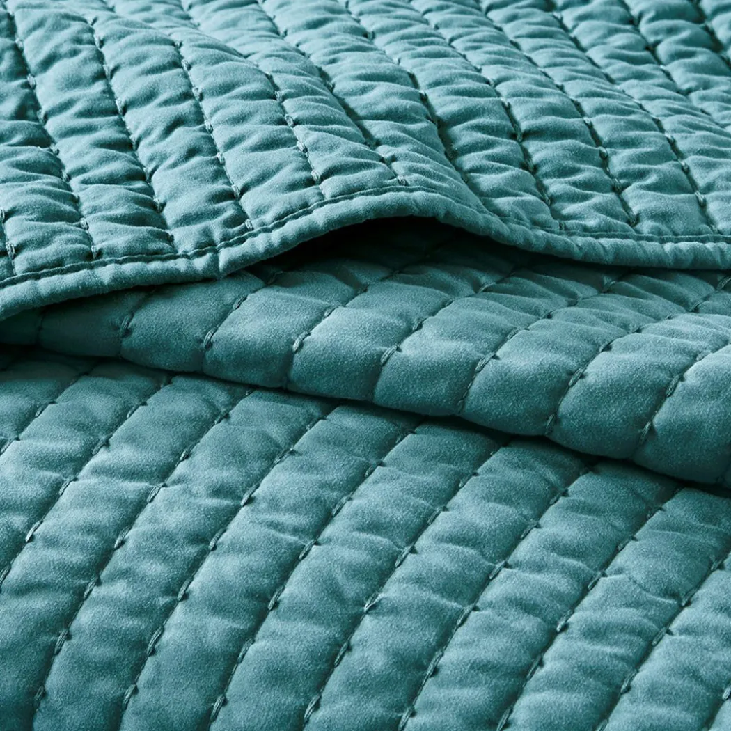 Keaton Teal Coverlet Set