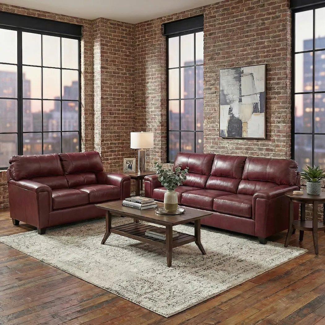 Lacey Leather Loveseat