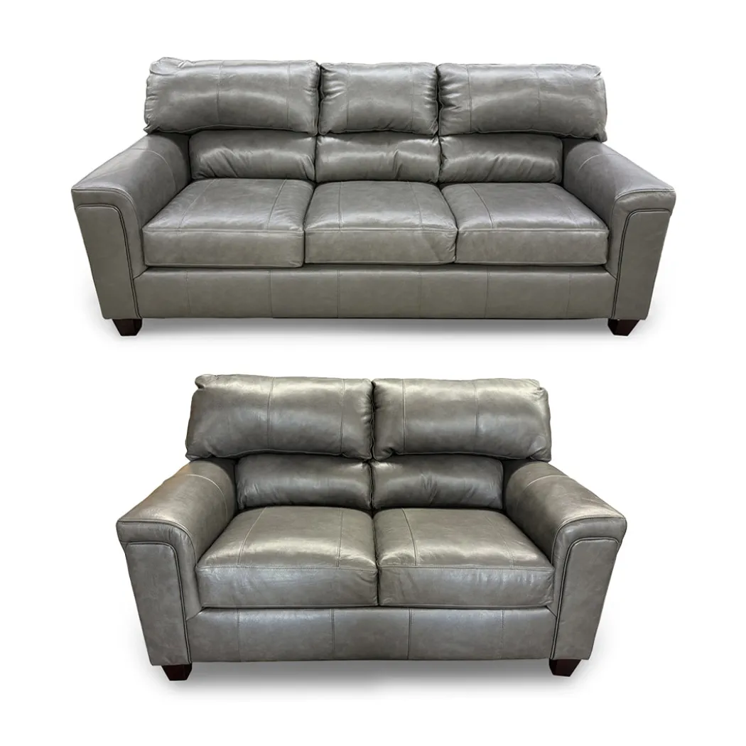 Lacey Leather Sofa and Loveseat