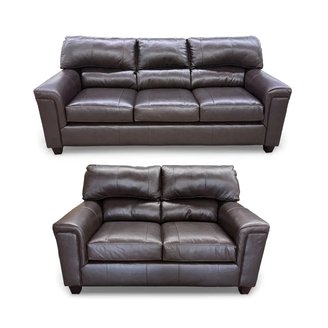 Lacey Leather Sofa and Loveseat