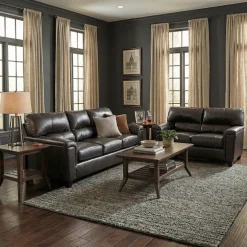 Lacey Leather Sofa and Loveseat