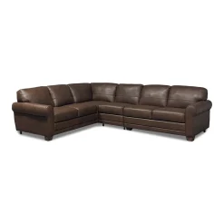 Livorno Leather Sectional II with Ottoman