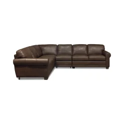 Livorno Leather Sectional II with Ottoman