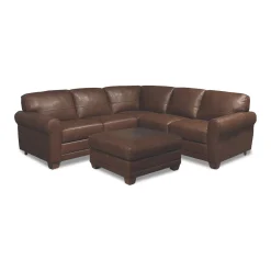 Livorno Leather Sectional I with Ottoman