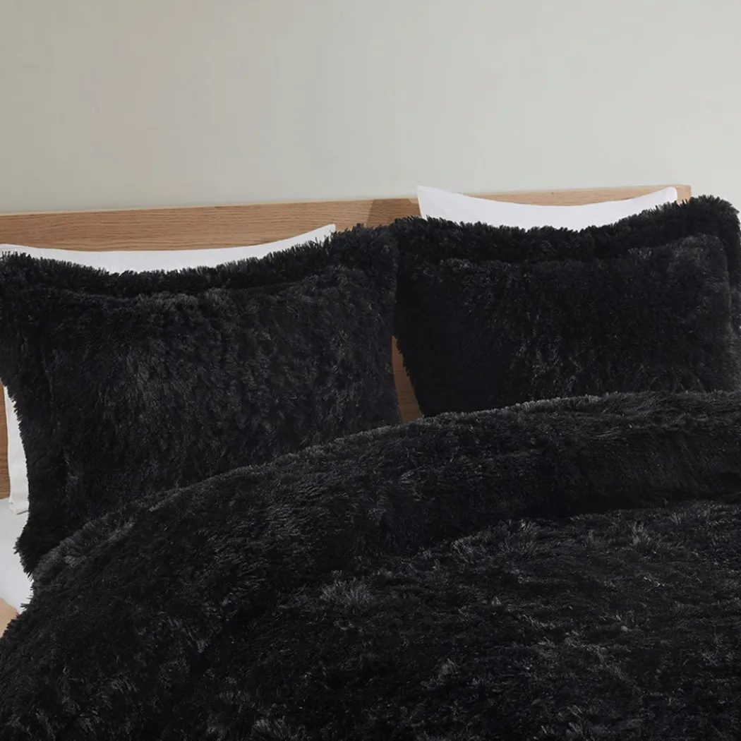 Malea Shaggy Long Fur Comforter Mini Set