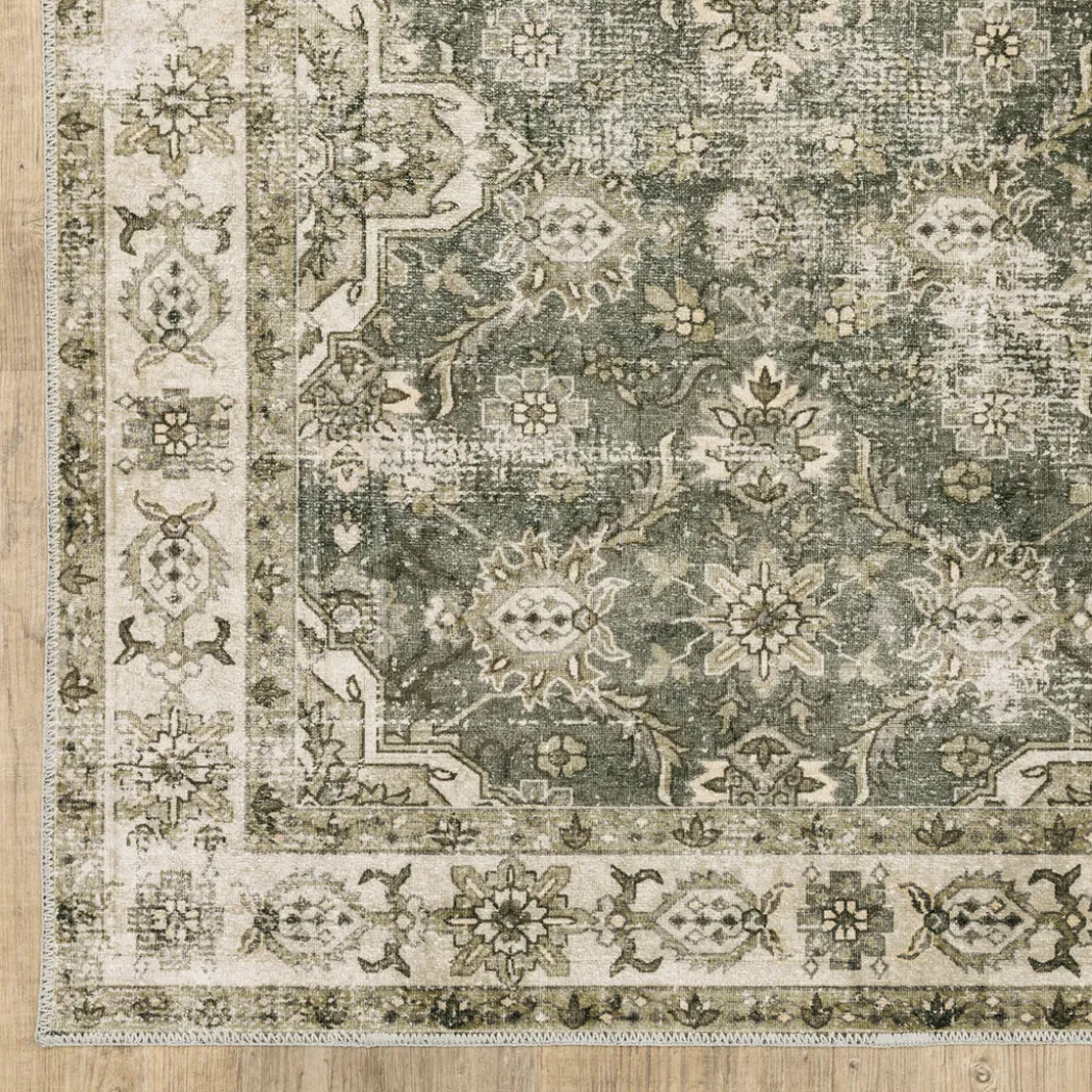 Malibu Olive Washable Rug