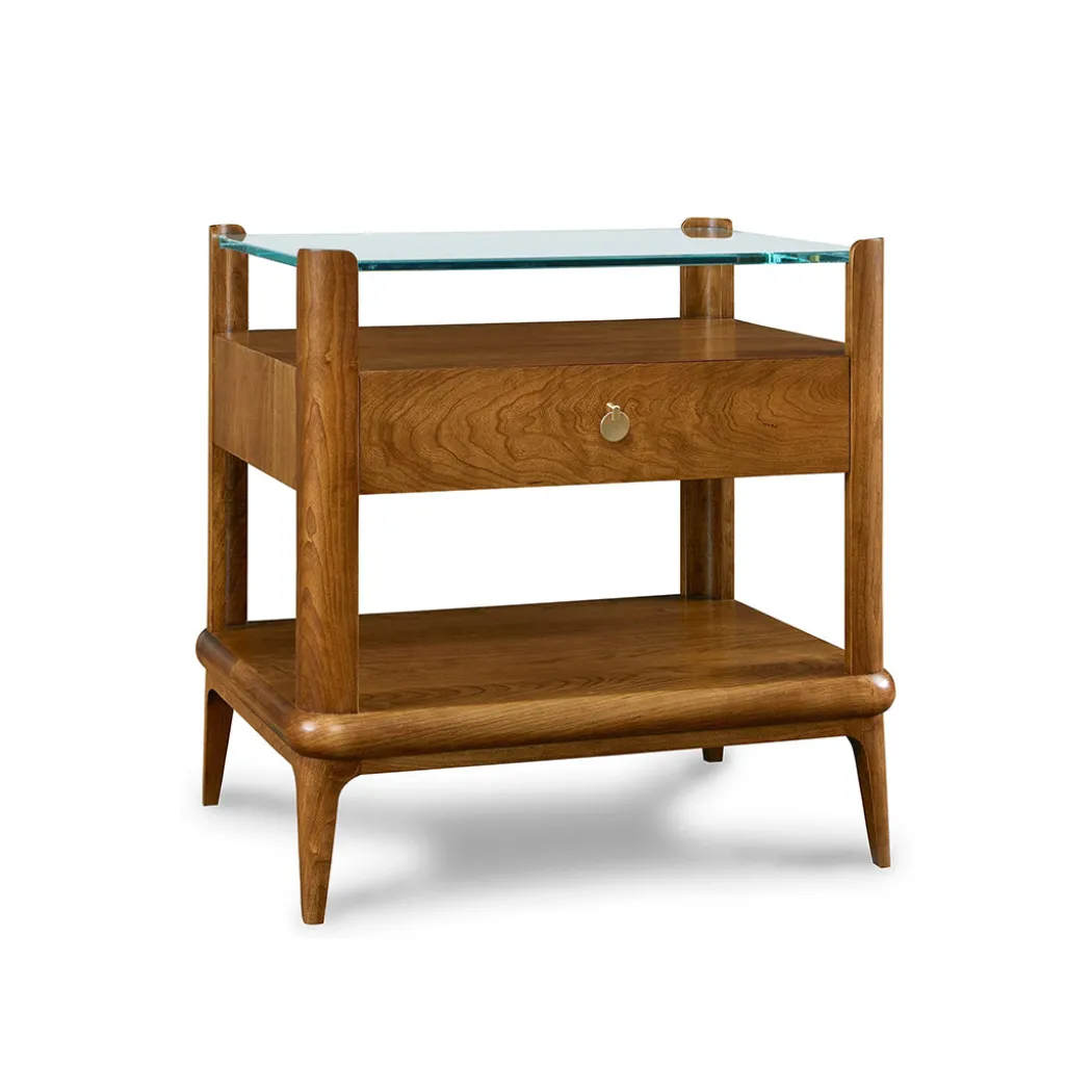 Martine Glass Top Nightstand