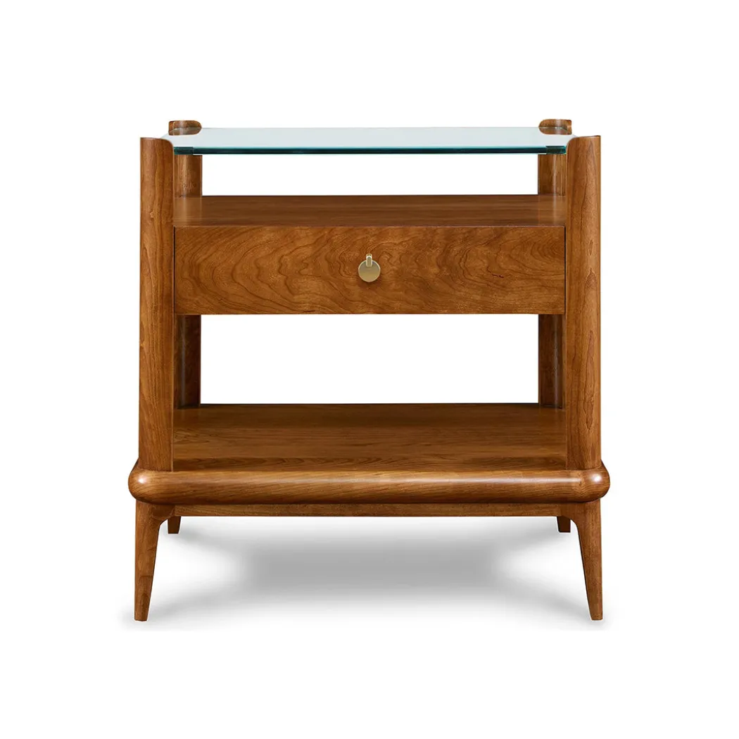 Martine Glass Top Nightstand