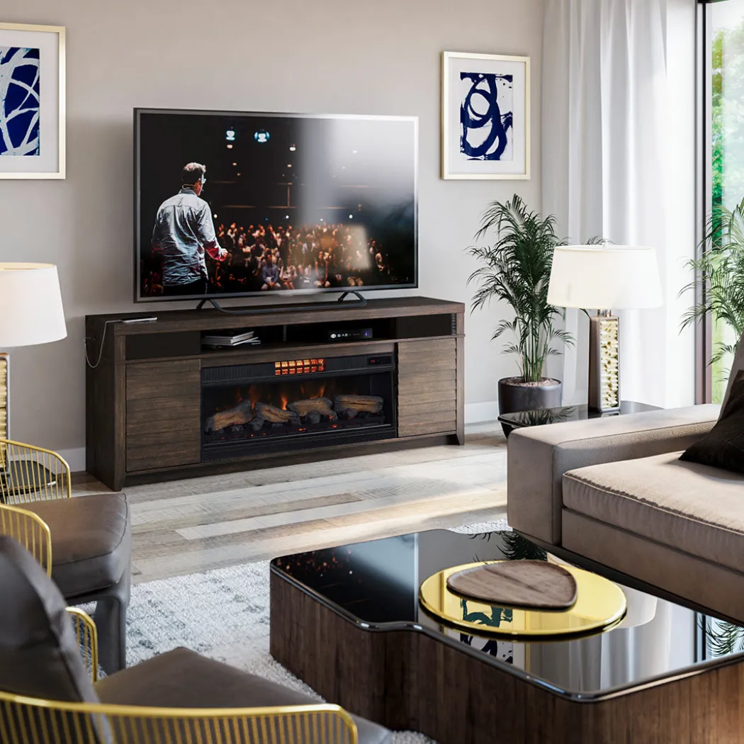McCalloway TV Stand with Fireplace