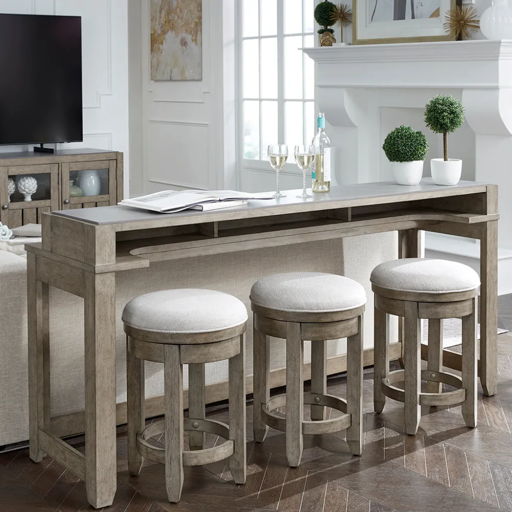 Millstone Console Table with Stools