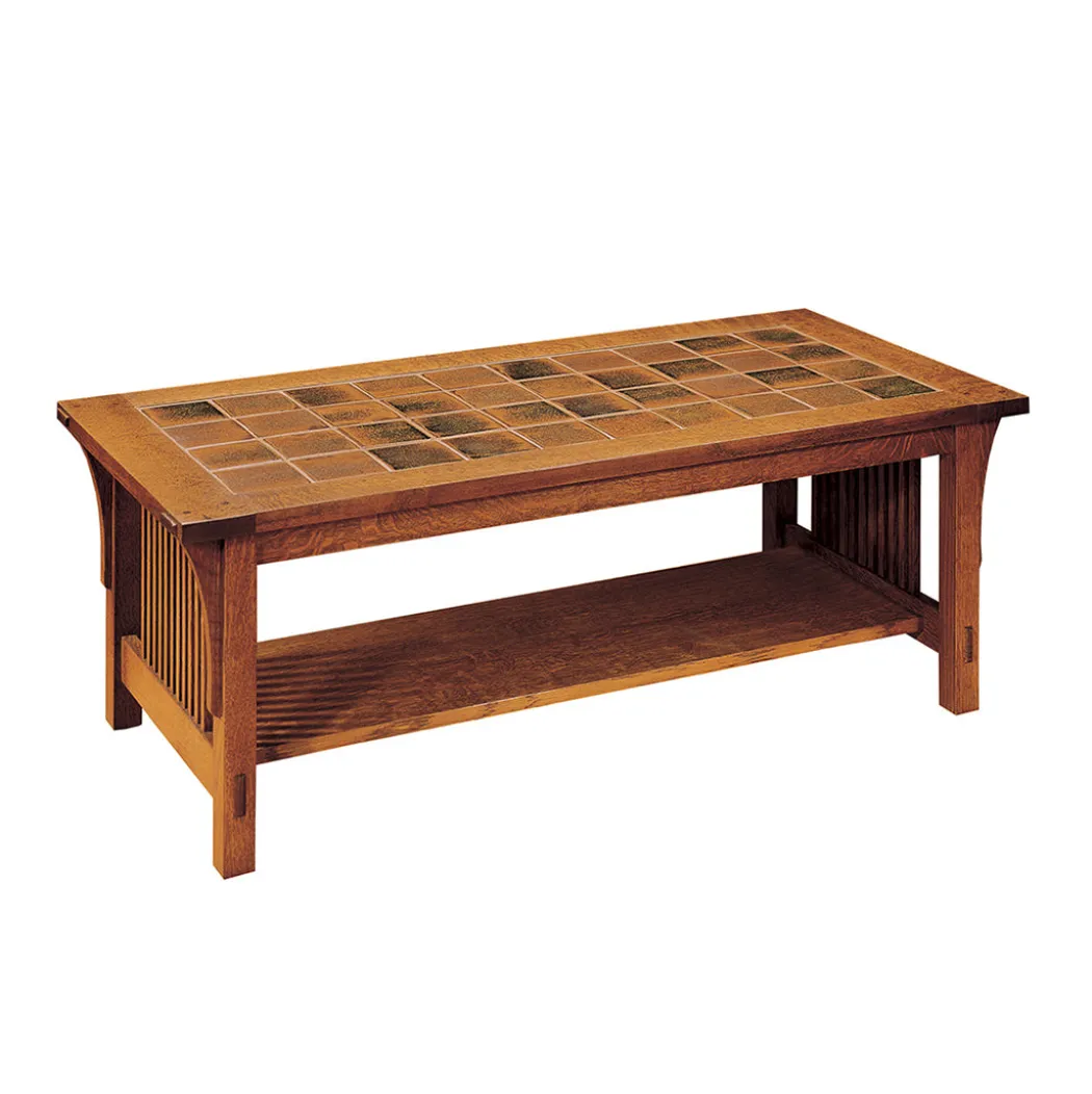 Mission Tile Top Cocktail Table
