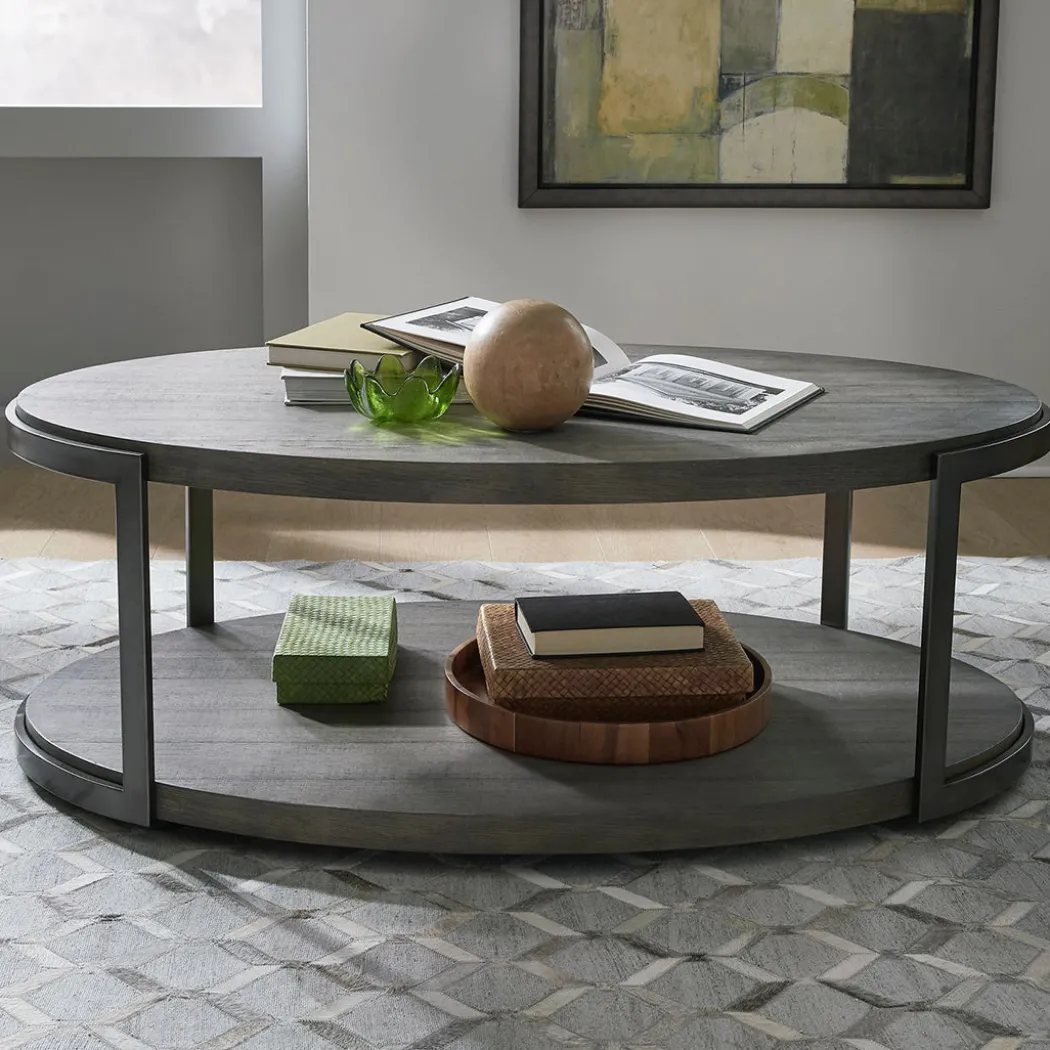 Modern View Oval Cocktail Table