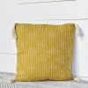 Mustard Pillow with Tassels