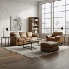 Olympia Leather Ottoman