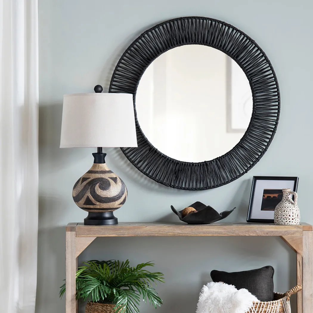 Onyx Round Mirror