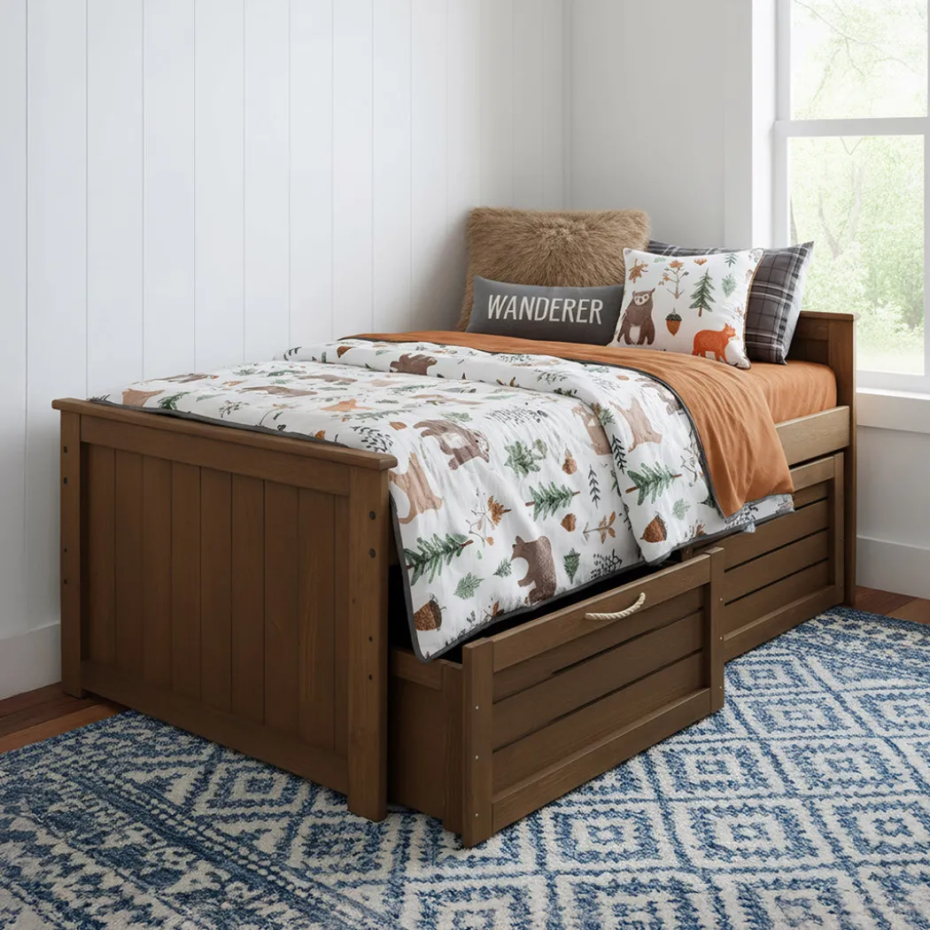 Quinn Chestnut Captains Bed - Twin