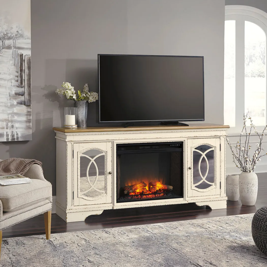 Realyn TV Stand with Fireplace