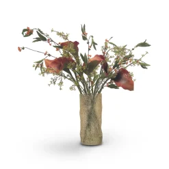 Red Calla Lily in Glass Vase