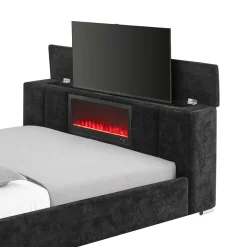 Serenity Upholstered Bed with Speakers