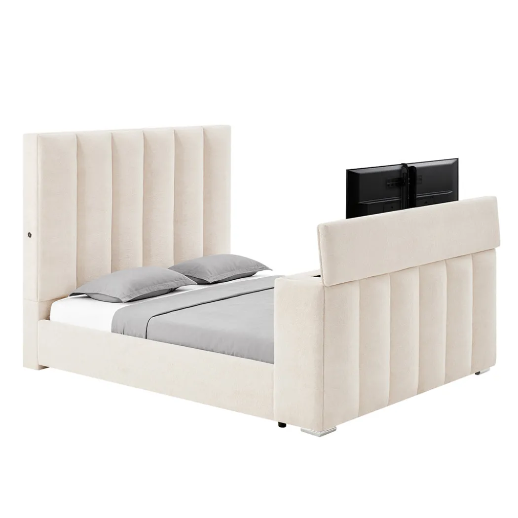 Serenity Upholstered Bed with Speakers