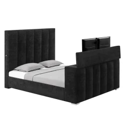 Serenity Upholstered Bed with Speakers