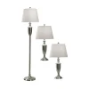 Silver Tone Lamp Trio