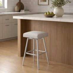 Square Bar Stool - Beige