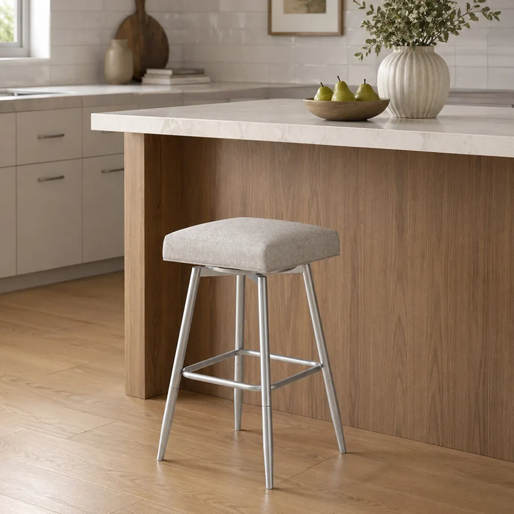 Square Bar Stool - Beige