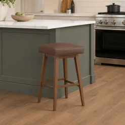 Square Bar Stool - Brown