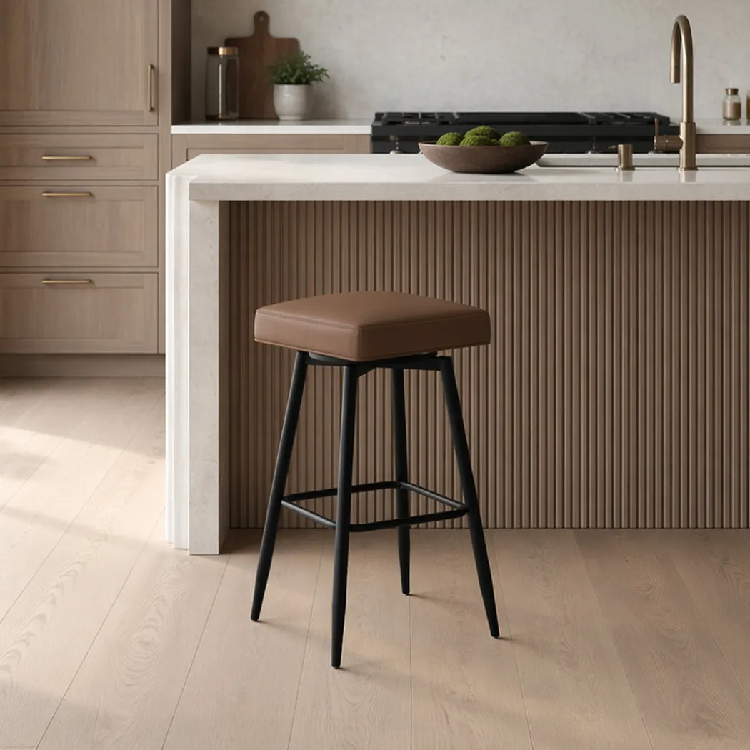 Square Bar Stool - Brown