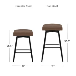 Square Bar Stool - Brown