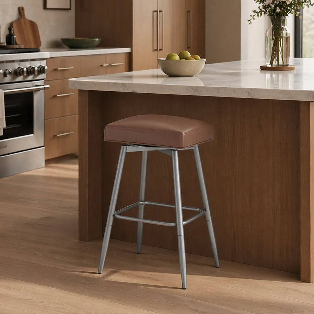 Square Bar Stool - Brown