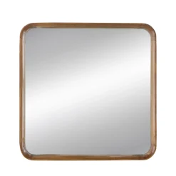 Square Wooden Accent Mirror
