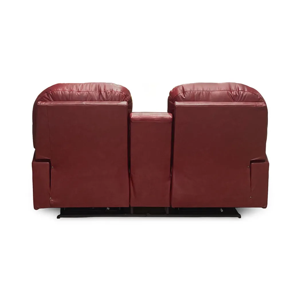 Suitably Leather Power Reclining Loveseat with Console