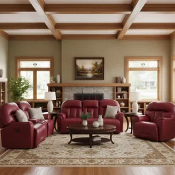 Suitably Leather Power Reclining Sofa