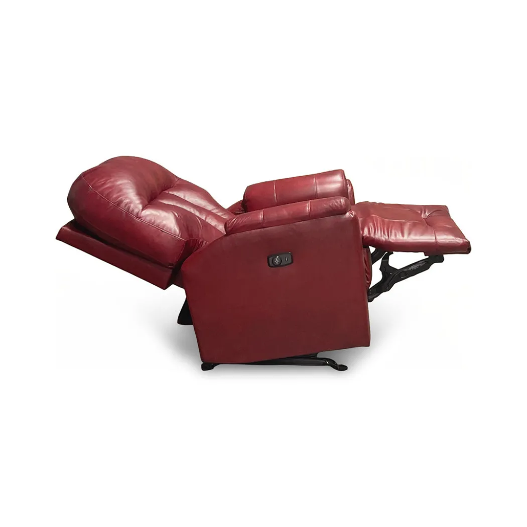 Suitably Leather Power Rocker Recliner