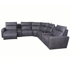 Tahoe Power Reclining Sectional with Chaise - Gray