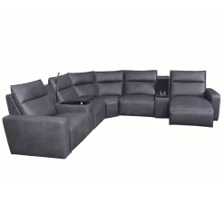 Tahoe Power Reclining Sectional with Chaise - Gray